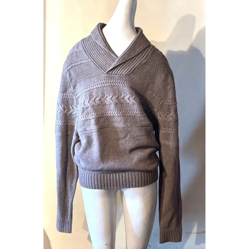Marc Anthony Knit Sweater Men's Size Large V Neck Thick Sweater - Picture 4 of 11